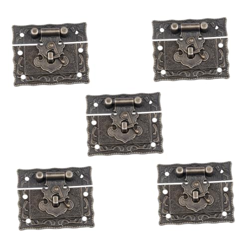Operitacx 5 Sätze Antike Kistenverschlüsse aus Zinklegierung Retro Haspe für Möbel Schrank und Aufbewahrungsboxen Praktischer Vintage Deckelverschluss für Schmuck Weinboxen von Operitacx