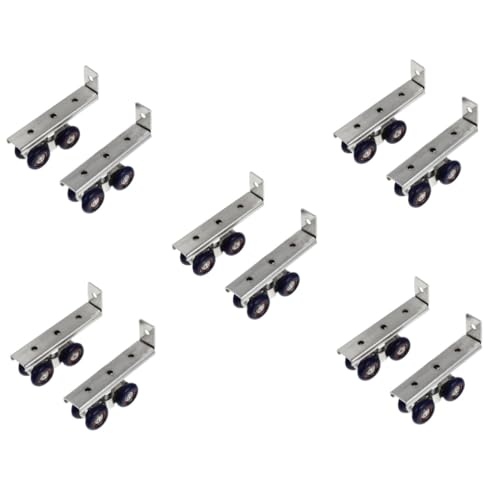 Operitacx 5 Sätze Schrank Schiebetür Laufrolle Aluminium Eisen Pulley Geräuscharm Verschleißfest Rad Design Langlebig und Rostfrei Geeignet für Kleiderschrank Schrank Schiebetür Ersatzteile von Operitacx