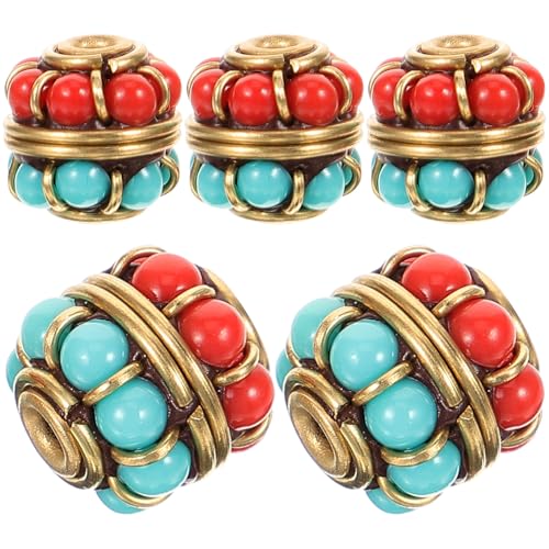 Operitacx 5 Stück Vintage Kupfer Abstandsperlen Im Ethnischen Stil für Die Herstellung Von Halsketten Armbändern und Schmuck Operitacx 5 Stück Vintage Kupfer Abstandsperlen Im Ethnischen Stil für Die Herstellung Von Halsketten Armbändern und Schmuck von Operitacx