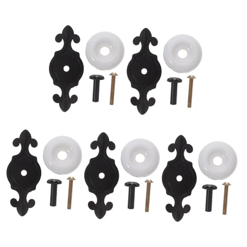 Operitacx 5 Stück Teiliges Keramik Möbelgriffe Schubladengriffe Vintage Stil Ergonomisch Geformt Komfortable Küchengriffe für Kommode Schrank und Schublade von Operitacx