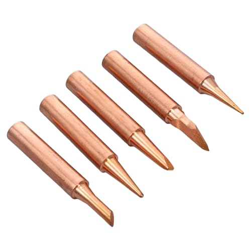 Operitacx 5 Stück Teiliges Lötspitzenset aus Reinem Kupfer Vielseitige Ersatzspitzen mit Hoher Wärmeleitfähigkeit Verschleißfest und Korrosionsbeständig Schnelle Erhitzung für Effizientes von Operitacx
