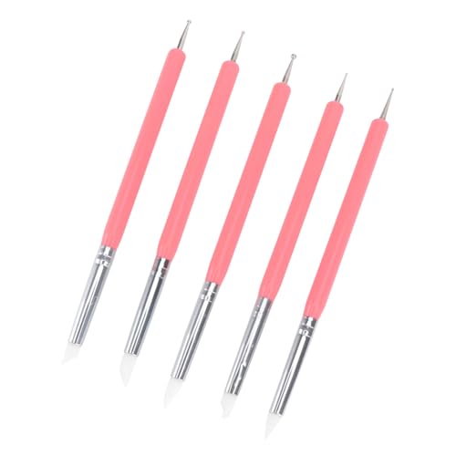 Operitacx 5 Stück Teiliges Modellierwerkzeug mit Silikon Metallspitzen Vielseitiger Cake Sculpting Pen für Feine Details Flexible Farbschaber und Punktierhilfen Lang Rosa Operitacx 5 Stück Teiliges Modellierwerkzeug mit Silikon Metallspitzen Vielseitiger Cake Sculpting Pen für Feine Details Flexible Farbschaber und Punktierhilfen Lang Rosa von Operitacx