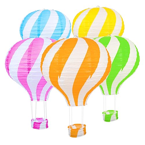 Operitacx 5 Stück Teiliges Papier Heißluftballon Laternen DIY Papierlampions mit Stabilem Design Bunte Streifen in Gelb Blau Grün Orange Rosa für Party und Kindergarten Dekoration Operitacx 5 Stück Teiliges Papier Heißluftballon Laternen DIY Papierlampions mit Stabilem Design Bunte Streifen in Gelb Blau Grün Orange Rosa für Party und Kindergarten Dekoration von Operitacx
