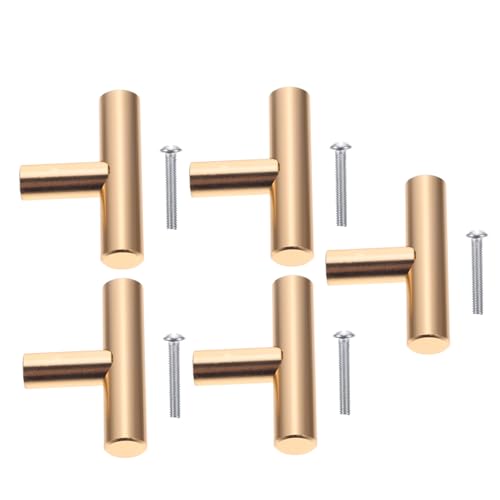 Operitacx 5 Stück Teiliges T Förmige Aluminium Schrankgriffe Moderne Möbelknöpfe für Türen mit Goldenem Finish Geeignet für Küchenschränke und Kommoden Operitacx 5 Stück Teiliges T Förmige Aluminium Schrankgriffe Moderne Möbelknöpfe für Türen mit Goldenem Finish Geeignet für Küchenschränke und Kommoden von Operitacx