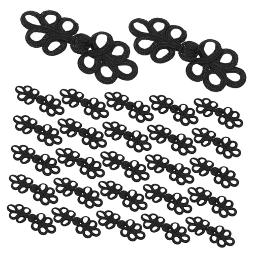 Operitacx 50 Stück Chinesische Knotenknöpfe Froschverschluss Traditionell für Kleidung und Dekoration Handgefertigt Schwarz Langlebig für Cheongsam Vorhänge DIY Bastelprojekte und Geschenke von Operitacx