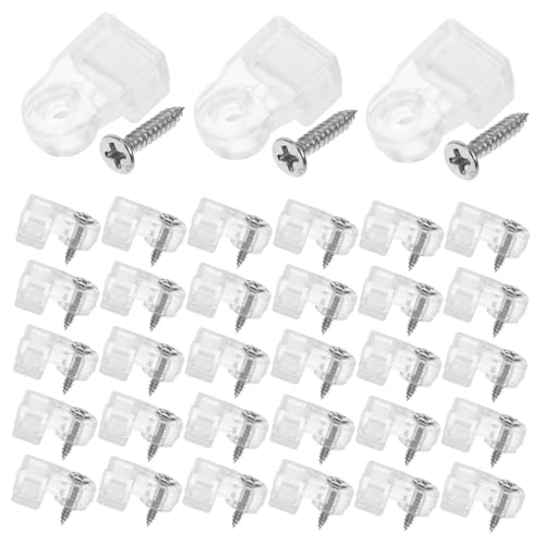 Operitacx 50 Stück Glashalter Clips mit Schrauben Transparente Spiegel Glasscheibenhalterung für Schranktüren und Fenster Sicherer Halt Vielseitig Einsetzbar Einfache Montage von Operitacx