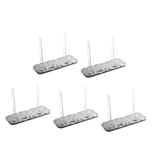 Operitacx 5st Stehkartenhalter Quadratischer Notizblock Desktop-monitorständer Fischlineal Maßband Wanddekoration Thekenpräsentationsständer Desktop-displayständer Rollregal Black Acryl von Operitacx