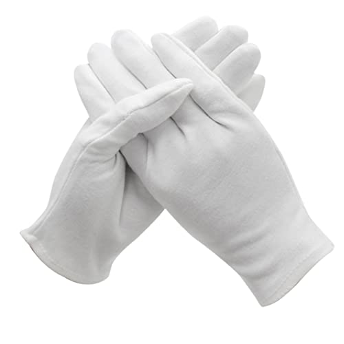 Operitacx 6 Paar Reine Baumwollhandschuhe Schutzhandschuhe weiße Arbeitshandschuhe Sicherheitshandschuhe Stoffhandschuhe Arbeitshandschuhe für Damen Handschuhbaumwolle von Operitacx