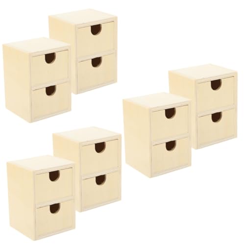Operitacx 6 Stck. Unlackierte Kleine Holzschubladen Teiliges Diy Zweilagige Kommodenschubladen Langlebigem Holz Blanke Oberfläche für Bemalen und Basteln Sichere Glatte Textur Operitacx 6 Stck. Unlackierte Kleine Holzschubladen Teiliges Diy Zweilagige Kommodenschubladen Langlebigem Holz Blanke Oberfläche für Bemalen und Basteln Sichere Glatte Textur von Operitacx