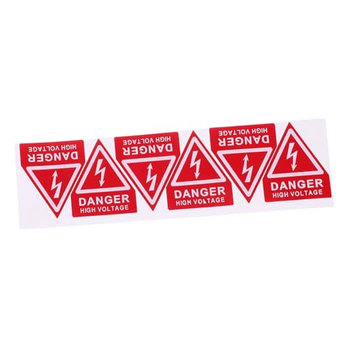 Operitacx 6 Stück Gefahr Mark Warnzeichen Für Stromschläge Zur Warnschild Für Dreieckiges Stromschlagzeichen Zur Warnung Stromwarnschild Rot PVC Selbstklebend von Operitacx