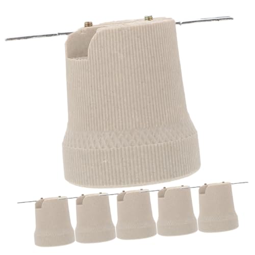 Operitacx 6 Stück Hochtemperaturbeständige Keramik Lampenfassung Hitzebeständiger Langlebiger Lampenhalter mit Schraubgewinde Kompatibel mit LED Halogen Energiespar Birnen Einfach zu von Operitacx
