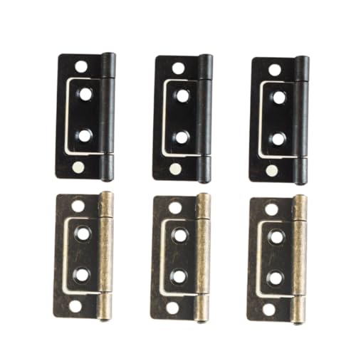 Operitacx 6 Stück Teiliges Stummer Dicker Flachscharnier aus Kupfer und Eisen Geräuschloses Untertür scharnier Rostbeständig Langlebig Geeignet für Zimmertüren und Schranktüren Schwarz und von Operitacx