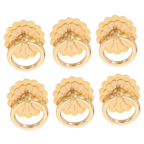Operitacx 6 Stück Vintage Messing Ringgriffe Antike Schubladengriffe für Küchenmöbel Schrankgriffe Retro Möbelgriffe mit Schrauben für Kommode und Schrank von Operitacx