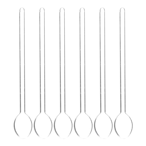 6 Stück Glasrührlöffel, 14,2 Cm - Transparente, Hitzebeständige Kaffeelöffel Für Tee, Milch, Dessert - Spülmaschinenfest, Ideal Für Zuhause, Cafés, Partys von Operitacx