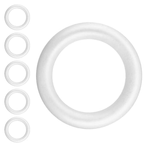 Operitacx 6 x Schaumstoffkranzformen, 6. 17,8 cm runde Schaumstoffringe für Bastelprojekte, Weihnachten, Hochzeit, Heimdekoration von Operitacx