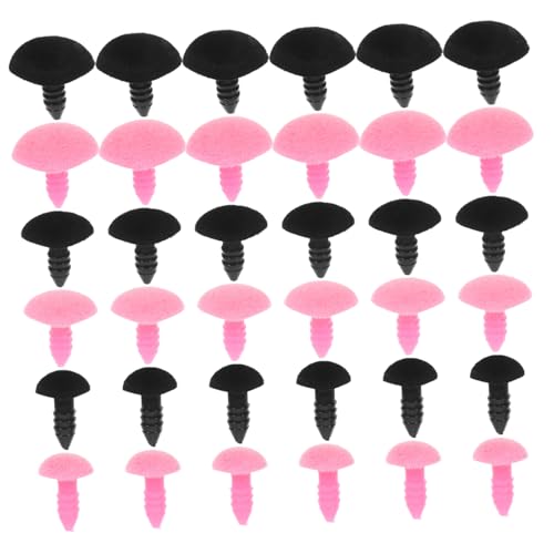 Operitacx 60 Stück Teiliges Flockierte Kunststoff-tiernasen mit Unterlegscheiben Dreieckige Sicherheitsnasen in Schwarz und Vielseitig für Puppen Plüschtiere Handarbeiten und von Operitacx