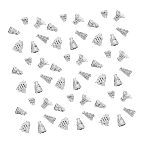 Operitacx 60 Stück Vintage Blüten Perlkappen aus Metall Ethnische Tibet-stil Schmuck Spacer Caps Konische Bead Caps für Halsketten Armbänder DIY Schmuckherstellung von Operitacx