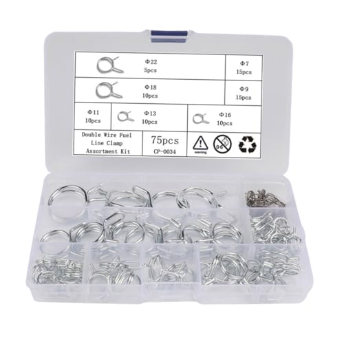 Operitacx 75 Stück Teiliges Schlauchschellen Robustem Kohlenstoffstahl Verstellbare Schlauchklemmen für Benzin Wasserleitungen Flexible und Rostbeständige Rohrschellen Vielseitig Einsetzbar Operitacx 75 Stück Teiliges Schlauchschellen Robustem Kohlenstoffstahl Verstellbare Schlauchklemmen für Benzin Wasserleitungen Flexible und Rostbeständige Rohrschellen Vielseitig Einsetzbar von Operitacx