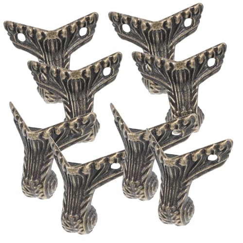 Operitacx 8 Stück Beine Aus Holzkiste Bewachen Bronze Ecke Möbel Mit Teppich Ausgelegt Abdeckung Drinnen Eckschutz Hardware Gehäuseböden Aus Holz Dekorative Holzkastenbeine Zinklegierung von Operitacx