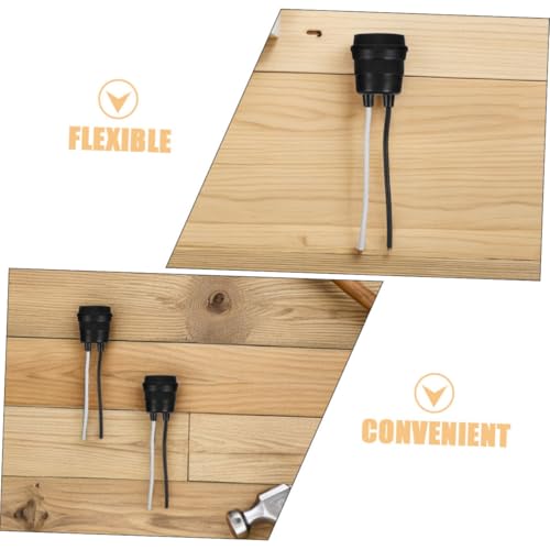 Operitacx 8 Stück Schraubsockel Wetterfeste Schwarze Outdoor Lampenfassung mit Kabel Wasserdichter Lampenhalter für Garten Bad Küche mit Vorinstallierter Verkabelung und Schützender von Operitacx
