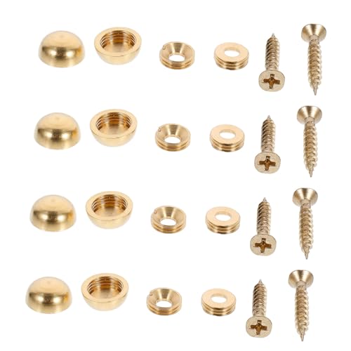 Operitacx 8 Stück Teiliges Kupfer Spiegelschrauben mit Dekorativer Abdeckkappe Verstärkte Selbstschneidende Nägel zur Spiegel Werbebefestigung Langlebig für Glas Acryltafeln Innen Außen von Operitacx