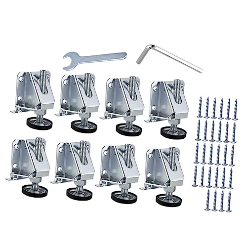 Operitacx 8 Stück Teiliges Verstellbarer Möbelbeine mit Schwere Möbel Standfüße zur Bodenanpassung für Schränke Werkbänke und Verzinkte Oberfläche Einfache Installation von Operitacx