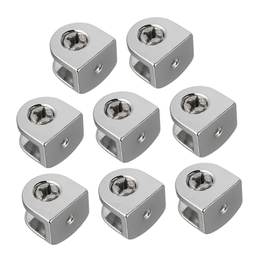 Operitacx 8 Stück Teiliges Verstellbares Glasregalhalter aus Robustem Zinklegierung für Glasscheiben mit Gummischicht und Schraube zur Sicheren Wandhalterung Operitacx 8 Stück Teiliges Verstellbares Glasregalhalter aus Robustem Zinklegierung für Glasscheiben mit Gummischicht und Schraube zur Sicheren Wandhalterung von Operitacx