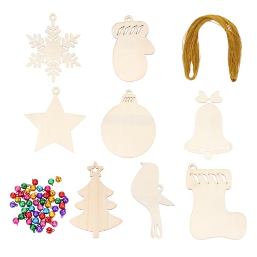 Operitacx 97 Stück Teiliges Weihnachts Holzscheiben mit Schleifglocken und Goldkordel Unbemalte Lasergravierte Holzanhänger für Diy Weihnachtsbaumdekoration Tisch und Kaminverschönerung Operitacx 97 Stück Teiliges Weihnachts Holzscheiben mit Schleifglocken und Goldkordel Unbemalte Lasergravierte Holzanhänger für Diy Weihnachtsbaumdekoration Tisch und Kaminverschönerung von Operitacx