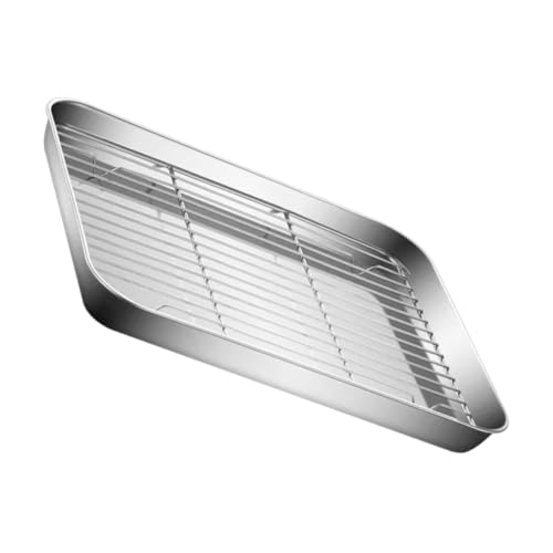 Operitacx Backbleche Backbleche Zum Kochen Mini Backformen Bräter Für Backöfen Grillpfanne Für Backofen Kühlgitter Zum Backen Große Backform Backblech Edelstahl Silber von Operitacx