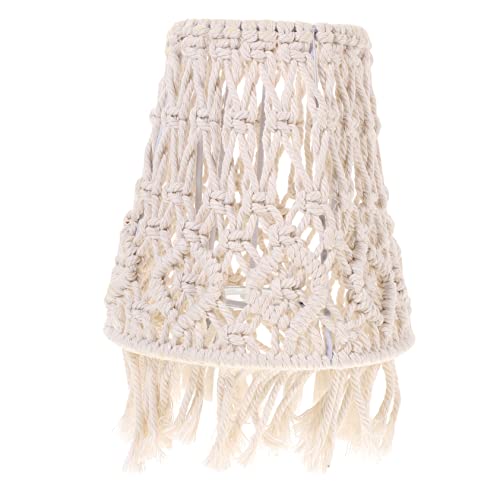 Operitacx Boho Lampenschirm Makramee Tischlampe Schreibtischlampe Tischlampenschirm Rattan Lampenschirm Tisch Wohnzimmer Lampenschirme Für Tischlampe Handgewebter von Operitacx