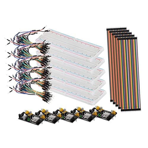 Operitacx Steckbrett Starter Kit 830 mit Stromversorgungsmodul 65 Jumper Drähte 40Pin Stecker Kabel für Selbstgemacht Elektronikprojekte Schule Industrie und Labor von Operitacx