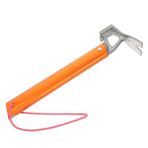 Operitacx Camping Hammer mit Kupferkopf und Edelstahl Haken Leichter Zeltnagelzieher Aluminiumgriff Geräuscharm Robustes Multifunktions Werkzeug für Outdoor Zelt und Camping Zubehör Orange von Operitacx