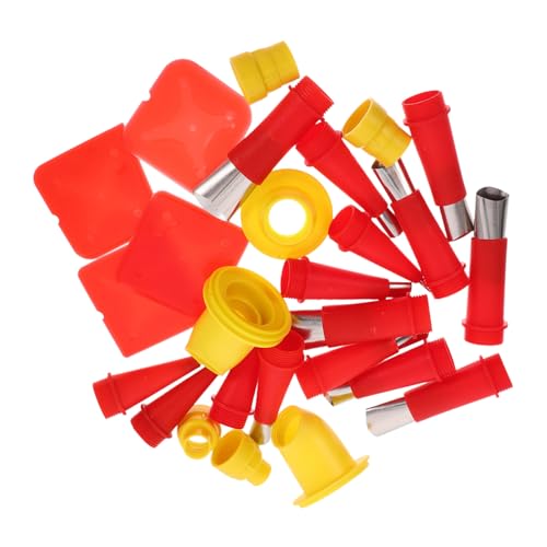 Operitacx Caulking Nozzle Set aus Edelstahl mit Abnehmbarem Sockel Finishing Werkzeug Sortiment Mit Harte Weiche Gebogene Düsen und Spachteln Langlebig Wiederverwendbar Vielseitig für von Operitacx