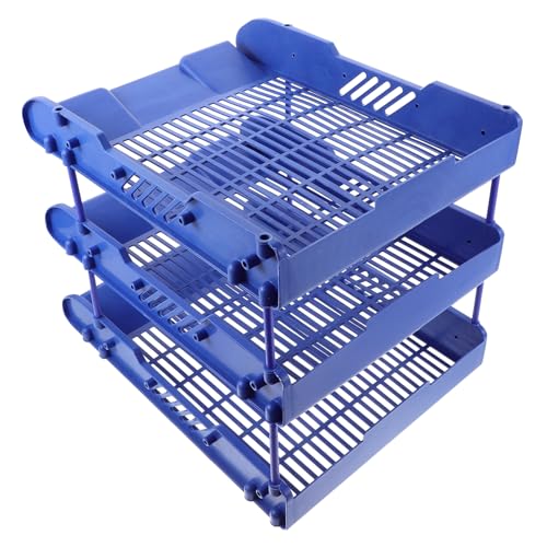 Operitacx Druckerständer Brief Schreibtischablage Papierhalter Für Drucker Bürodekor Einstellbar Platte Desktop-Container Jumbo Stehender Flip-Desktop-Kalender Riesiges Tablett Abs Pp Blue von Operitacx