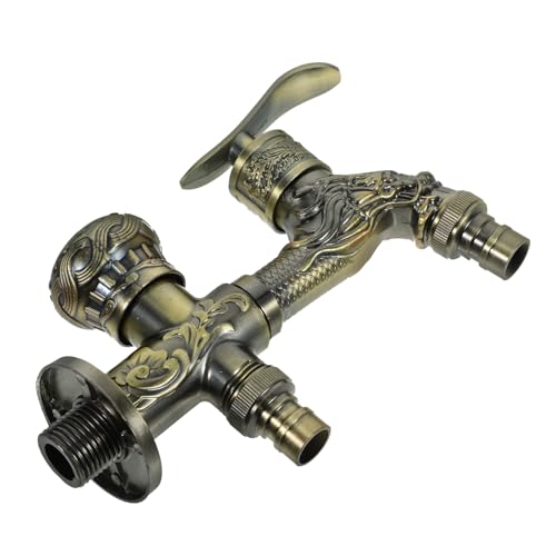 Operitacx Dual Outlet Wasserhahn Wandmontage Wasserhahn für Waschmaschine und Moppspüle Antike Oberfläche Einfache Installation für Badezimmer von Operitacx