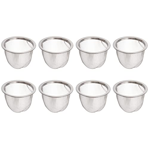 Operitacx Edelstahl-Teefilter: 8 Stück Metall-Teekanne, Ersatz-Siebeinsatz für Kaffee, Tee, Kaffee, Brauer, 6,5 x 5 cm von Operitacx