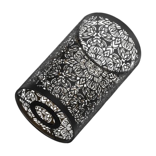 Operitacx Eisenlampe Lampenschirm Rund Vintage Industrial Stil Schwarze Lampenschirm mit Blütenmuster Fassung Dekorative Pendelleuchte für Schlafzimmer Wohnzimmer Landhausstil Operitacx Eisenlampe Lampenschirm Rund Vintage Industrial Stil Schwarze Lampenschirm mit Blütenmuster Fassung Dekorative Pendelleuchte für Schlafzimmer Wohnzimmer Landhausstil von Operitacx