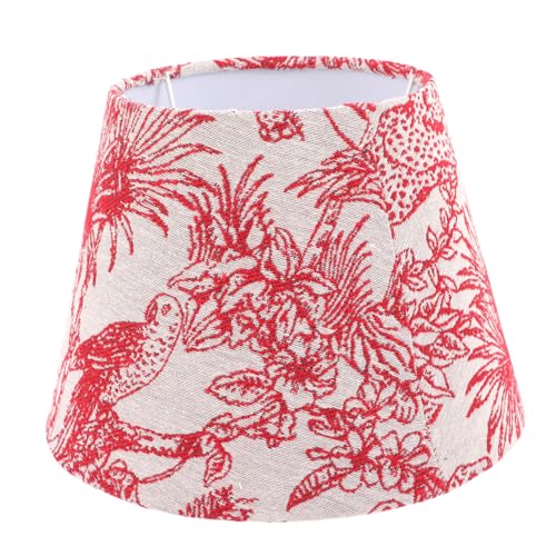 Operitacx Embroidered Tropic Leaf Tischlampenschirm Roter Stoff Lampenabdeckung Fassung Schutz Leichtes Langlebiges Metallgewebe für Nachttisch Stehlampe Operitacx Embroidered Tropic Leaf Tischlampenschirm Roter Stoff Lampenabdeckung Fassung Schutz Leichtes Langlebiges Metallgewebe für Nachttisch Stehlampe von Operitacx