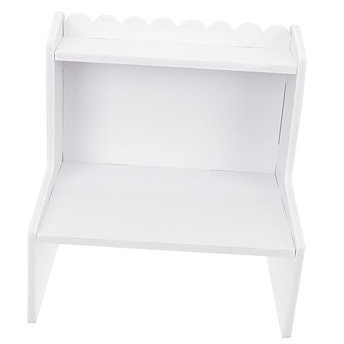 Operitacx Erhöhte erhöhte Kosmetik -Finish -Rack Büro kleines Schreibtisch Organizer Schreibtischgestell geschichtetes Schreibtischregal Haushaltsregal Schreibtischregale hölzern Weiß von Operitacx