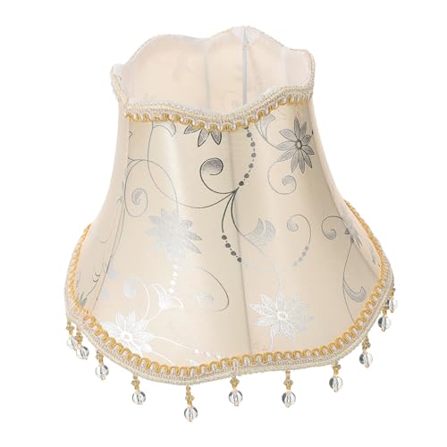 Operitacx Europäischer Lampenschirm Stoff Vintage Nachttischlampe Lampenabdeckung Kleine Lampenschirm Tischleuchte Schlafzimmer Beleuchtung Zubehör von Operitacx