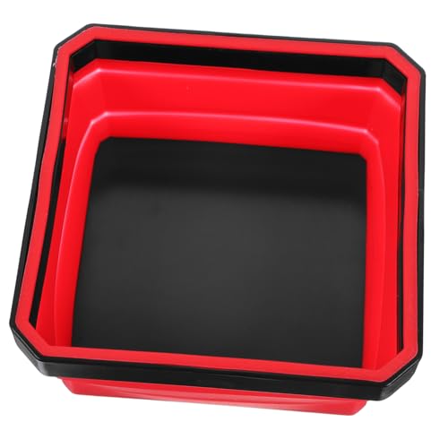 Operitacx Faltbare Magnetische Teile Schüssel Magnetisches Ablage Tablett für Schrauben Unterlegscheiben und Kleine Werkzeuge Kompakte Silikon Bowl Rot von Operitacx