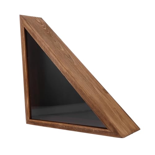 Operitacx Flaggenkasten-vitrine Aus Holz Dreieckiger Flaggenbehälter Zur Anzeige Von Flaggenhaltern Stabile Struktur Mit Schutz Für Flaggen Geeignet Für Wohnzimmer Und Schlafzimmer von Operitacx
