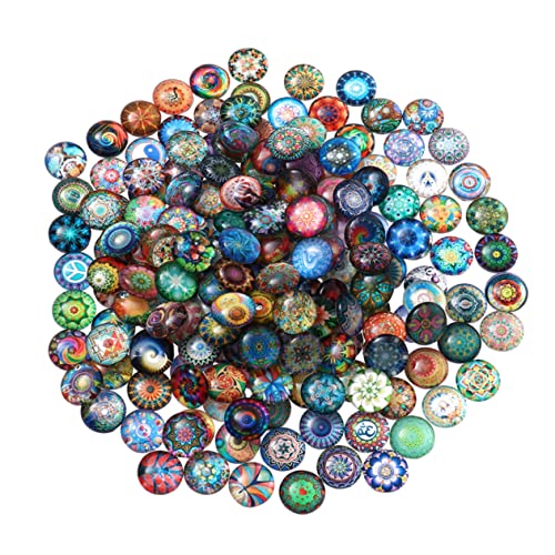 Operitacx Fliesenzubehör Gemischter Runder Fliesen Zum Basteln Glas-Accessoire Für Schmuckherstellung Bunt von Operitacx