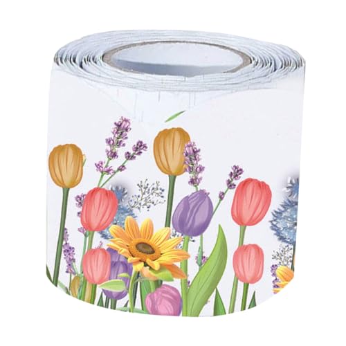 Operitacx Frühlingshafte Tulpenbordüre Gewellt für Klassenzimmer Pinnwand Dekorationen Selbstklebend Vielseitig für Whiteboard Tafel Kork Posterboards von Operitacx