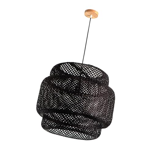 Operitacx Geflochtene Pendelleuchte Retro Stil Dekorative Deckenlampe Für Restaurant Wohnzimmer Esszimmer Ohne Lichtquelle von Operitacx