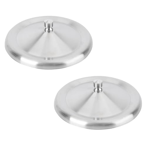 Operitacx 2 Stück Edelstahl-Becherabdeckungen für Getränke, Tassenabdeckung, Teetassen mit Deckel, runder Tee-, Coffee- und Wasserbecherdeckel für Camping, Büro-Teetasse, Heimküche 12CM von Operitacx