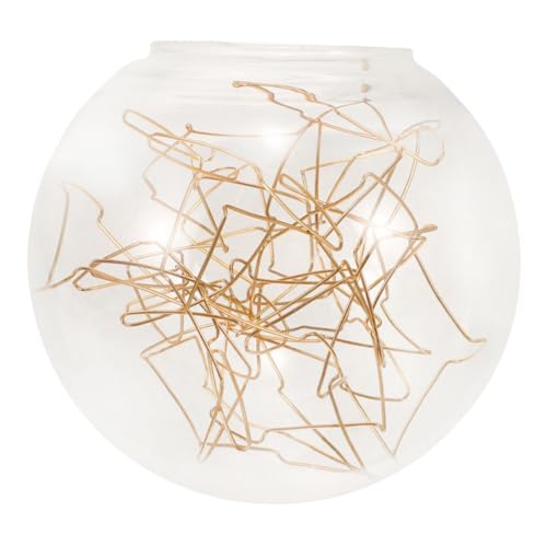 Operitacx Glas Lampenschirm Transparent mit Goldener Linienverzierung Ersatz Pendelleuchte Lampenglas Langlebig Robust Single mouth Design für Innenraum Beleuchtung von Operitacx