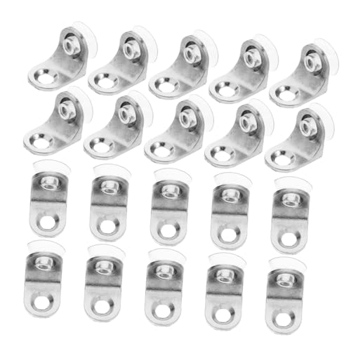 Operitacx Glasregalhalterung mit Saugnapfbasis Teiliges Rundes Eck Design Stabile und Bohrfreie Montage Wandmontierter Glasbodenhalter für Schrank und Kleiderschrank von Operitacx