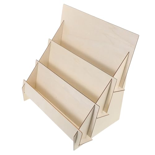 Operitacx Grußkartenhalter Ständer 3 Stufiges Display Organizer Rack Aus Holz Postkarten Aufkleber Lagerregal Für Broschüren Fotos Briefmarken von Operitacx