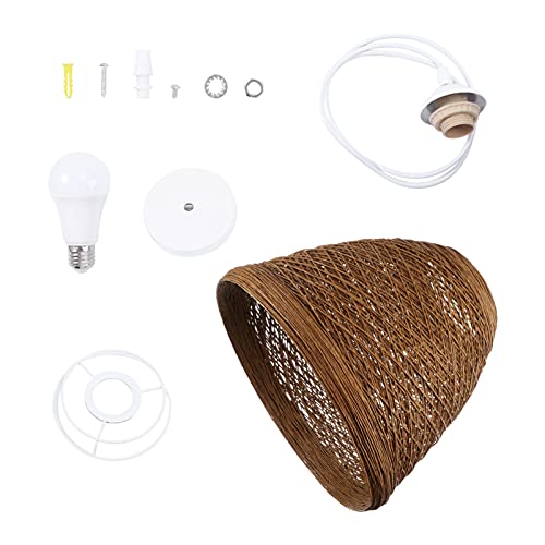 Operitacx Hängelampe Rattan Handgefertigte Deckenleuchte Geflochtenem Rattan Kreative Pendelleuchte für Wohnzimmer und Cafés Elegantes Design für Stilvolle Raumgestaltung von Operitacx